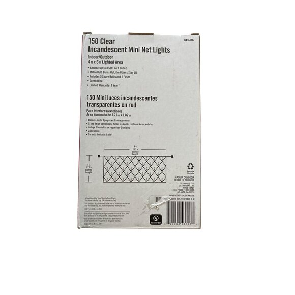 Home Accents Holiday Clear Incandescent Mini Net Lights - Picture 3 of 8